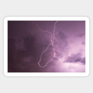 Lightning in storm cloud at night Sticker